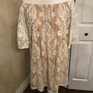 Beautiful lined lace tunic or mini dress